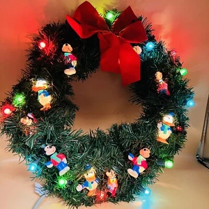 Vintage Disney Mickey Unlimited Illuminated Christmas Wreath 18" lighted RARE - Picture 1 of 8