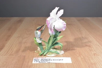 Homco Masterpiece 1985 Hummingbird and Pink Orchid(1400-364) - Image 1 of 4