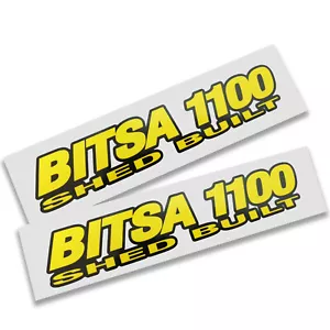 Bitsa 1100 Capanni Costruito Custom Motore Grafiche Adesivi X 2 Giallo Nero - Foto 1 di 1