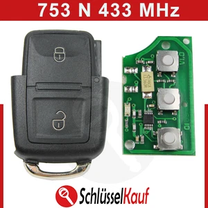 VW Seat Skoda Sendeeinheit Fernbedienung Klappschlüssel 1J0959753N 433 Mhz - Bild 1 von 1