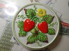 Vintage  Mold  Hand Painted Ceramic Strawberry Japan Wall Hanging