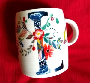 Initiale L Starla Halfmann Anthropologie Floral Kaffee Tee Getränk Becher - Bild 1 von 7