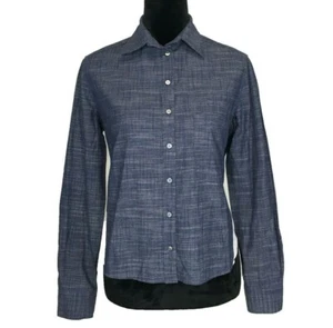 Marissa Webb Hemd SMALL blau weiß Farbblock seitliche Knöpfe High Low lang Sl - Bild 1 von 8