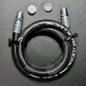 Conjunto de manguera hidráulica de 2 hilos de 1/2” x 18” con extremos NPT de 1/2 TUBO MACHO, 1/2-14 - Imagen 1 de 4