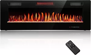 68" Recessed & Wall Mounted Electric Fireplace, 5100BTU,Adjustable Flame,Remote - Picture 1 of 6