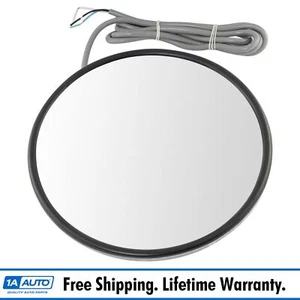 8.5" Round Convex Mirror Stainless Steel LED Light w/ Bracket Passenger Side - Picture 1 of 4