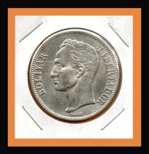 Venezuela Coin "Fuerte" 5 Bolivares Bs 1936 Silver .900 37.2mm 25gr. KM#24 - Picture 1 of 2