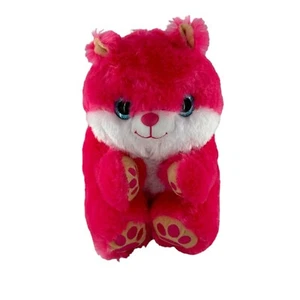 Hot Pink & White Peek-A-Boo Toys Plush Hamster Stuffed Animal Glitter Heart Dog - Picture 1 of 10