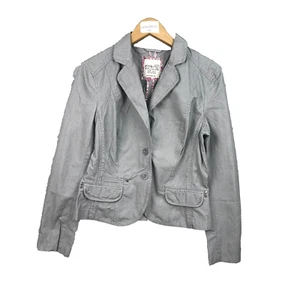 Esprit Blazer Veste Femme 42 Gris Poches Manches longues Col à Revers Coupe Semi - Imagen 1 de 9