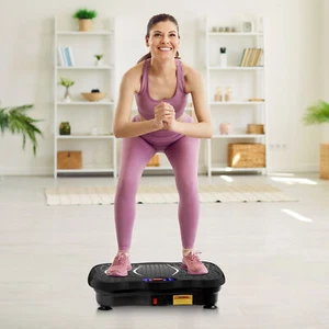 Vibration Plate Exercise Machine Whole Body Workout Mini Vibrate Fitness Black - Picture 1 of 20