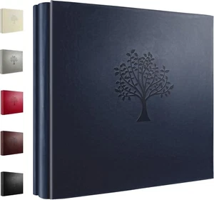 Photo Album 6x4 600 Photos Black Inner Page Tree Pattern Leather Big Capacity Po - Picture 1 of 5