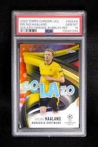 2020 Topps Chrome UCL Erling Haaland #GOL-EH Golazo Naranja Burbujas Ref. PSA 10 - Imagen 1 de 2