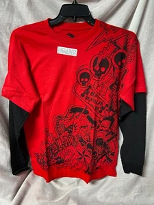 Camisa vintage de Skate Lab 100 % algodón manga larga roja/negra talla XXL - Imagen 1 de 5