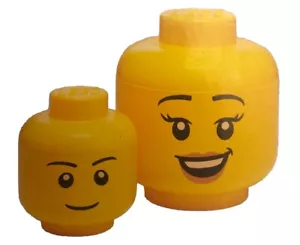 New in Box LEGO X Target Brick Storage Head Large And Small Set of 2 Girl & Boy - Picture 1 of 8