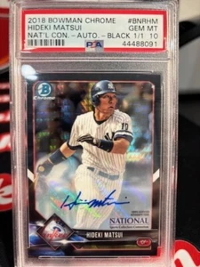 Hideki Matsui 2018 Bowman Chrome National PSA 10 Gem Mint Auto Black 1/1 Yankees - Picture 1 of 3