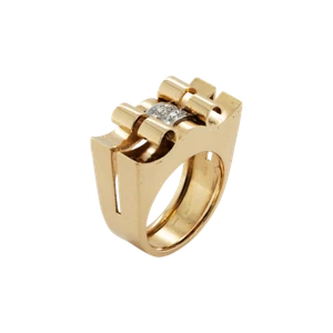 Odeonesque 18ct Gold and Diamond Ring - Picture 1 of 2
