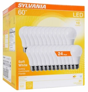 Sylvania 60W Equivalent Led Light Bulb A19 Lamp Efficient 8.5w Soft White 24pack - Picture 1 of 6