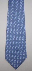 MARTHA'S VINEYARD VINES SHEP & IAN FOOTPRINTS 100% SILK BLUE NECK TIE 58" - Picture 1 of 9