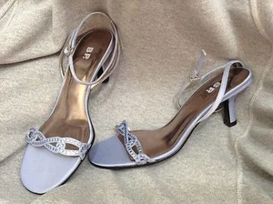 Bp. Lavender Satin Ankle Strappy Evening Party Bridal Sandals Heels US Sz 5.5 M - Picture 1 of 12