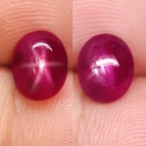 2.19Ct. 6 Rays  Heated Natural Oval Cabochon Pinkish Red Star Ruby Mozambique