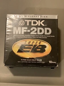 Vintage Media New TDK Pack of 10 MF-2DD Micro Floppy Disks Super EB - Afbeelding 1 van 4
