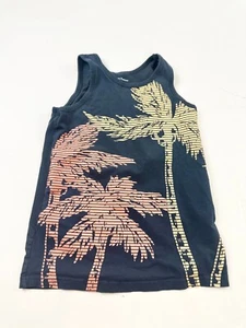 Tommy Bahama Top Youth Large Black Graphic Palm Trees Tank Wide Strap Round Neck - Picture 1 of 7