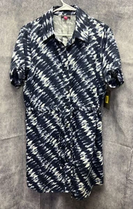Vince Camuto Size XS Short Sleeve Tie Dye Shirt Dress Button Up Adjustable Waist - Bild 1 von 14