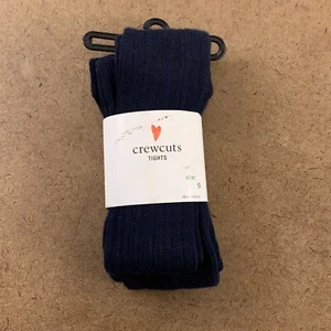 J.Crew CrewCuts Girls Size Small Navy Ribbed Knit Tights NWT - Picture 1 of 4