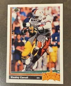 1991 Upper Deck TEAM NFL Star Rookie WESLEY CARROLL Football Card #12 - Picture 1 of 2