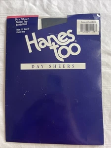 Hanes too Day Sheer Control Top Sandalfoot Pantyhose, Size EF, Classic Navy - Picture 1 of 2