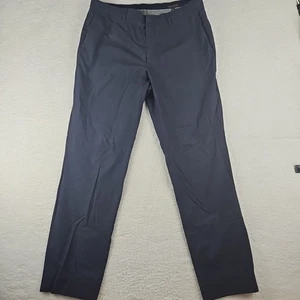 Banana Republic Bügelfreie Slim Fit Hose Navy Baumwolle Hose 33x32 Karo Falten - Bild 1 von 11