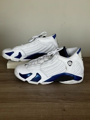 Nike Air Jordan 14 Retro Hyper Royal 2020 Talla 6.5 Juvenil 487471-104 Blanco Azul Foto 1 de 4