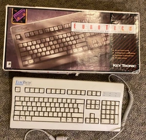 Key Tronic 1995 Eurotech Enhanced 104 Key Keyboard w Box Win 95 PS/2 Adaptor - Picture 1 of 23