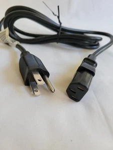 Universal 3 Prong AC Power Cable for Computer, TV, Monitor and More - 6 FEET - Picture 1 of 4