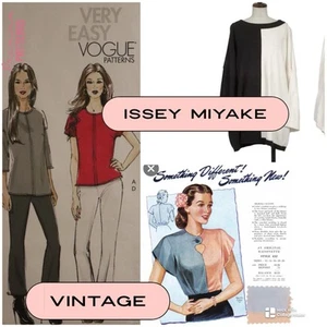 RARE Sewing Pattern Vogue DESIGNER Ladies Top Bi Color Colour Block ISSEY MIYAKE - Picture 1 of 10