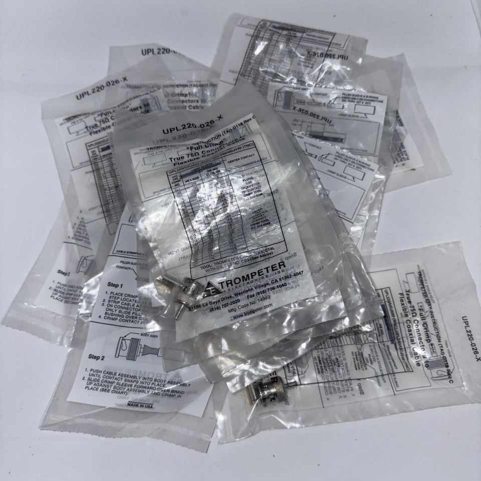 Conectores TROMPETER True 75Ω para cabo coaxial flexível - Lote de 29 - Imagem 1 de 3