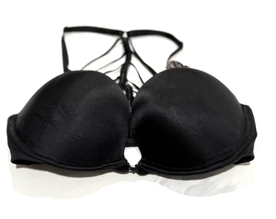 Victoria's Secret Bombshell Push-Up Strappy Back Front-Close Bra Black - Image 1 of 2
