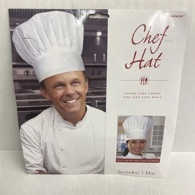 Chef Hat White Suit Yourself Fancy Dress Up Halloween Adult Costume Accessory - Image 1 of 2