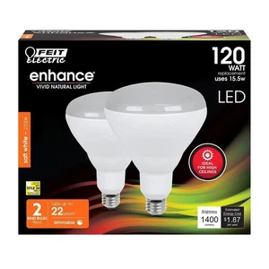 Feit Electric 120W BR40 Dimmable LED Flood Light Bulb Soft White E26 (2-Pack) - Picture 1 of 3