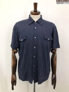 Cruciani Linen Short Sleeve Knit Shirt Men’s Size 54 Dark Navy Used - Picture 1 of 8