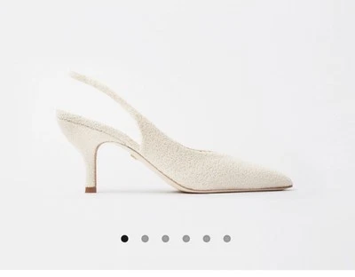 Sania D'mina Elena Ivory Pearl Slingback Bridal Heels - Image 1 of 4