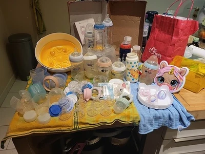  Riesiges Konvolut flaschen+Destelirer Avent & Nuk &tomee Tippee Babyflaschen   - Bild 1 von 4