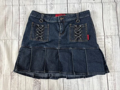 tripp nyc skirt DG Size 12 Women’s Denim Pleated Blue Goth Punk Y2K - Image 1 of 4