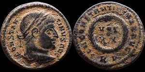 Constantine I AE3: VOT XX, RD officina Arelate, rarity R3‑R4. CERTIFIED. A00034 - Picture 1 of 3