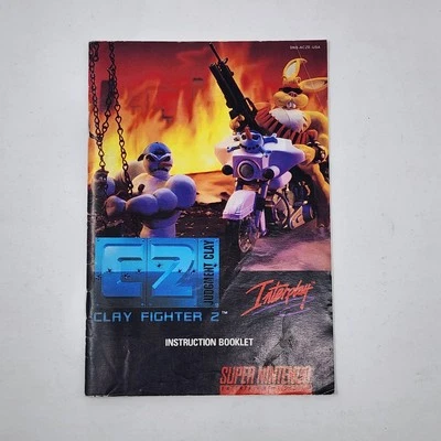 Clay Fighter 2: Judgment Clay (Nintendo SNES) Instruction Manual Only - Image 1 of 2