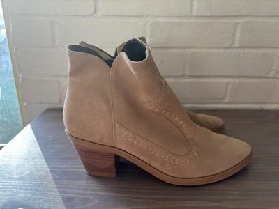 Rebecca Minkoff Lulu Booties  Suede Embroidered Accent Women’s Sand Color Sz 8.5 - Image 1 of 4