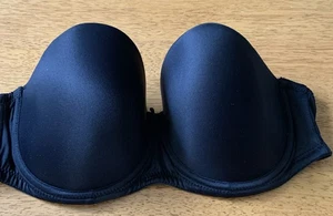 Excellent Condition M&S Strapless Padded Underwired Bra Black 36C - Picture 1 of 2