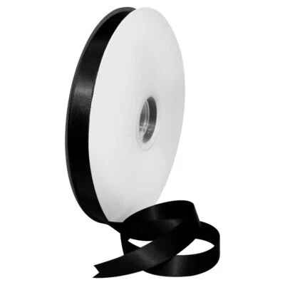 08816/00-030 Double Face Satin Ribbon 5/8" X 100 YD Black Ribbon for Gift Wra... - Image 1 of 4