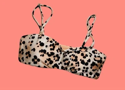Beach Bunny Swim Top Nuevo Sin Etiquetas Talla XS Estampado Leopardo Animal Print Foto 1 de 3