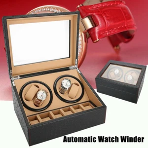 4+6 Uhren Automatisch Uhrenbeweger Watchwinder Box Uhrenbox Uhrenkasten LederNEU - Bild 1 von 4
